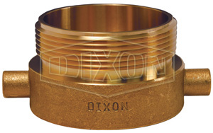 DIXON HA1525F Hydrant Adapter Pin Lug Brass, 1-1/2 Inch Female Thread, 2-1/2 Inch Male Thread | AN6TXT