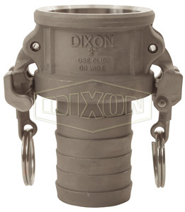 DIXON HAC200EZ Ez Cam And Groove Hastelloy Type C Coupler x Hose Shank, 250 PSI Max. Pressure | BX6KAD