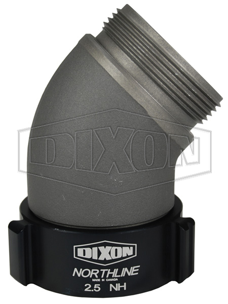 DIXON N5445-25F25F Style N54, Angle And Suction Elbow, 45 Deg. Angle, 2-1/2 Inch Thread | BX7LMQ