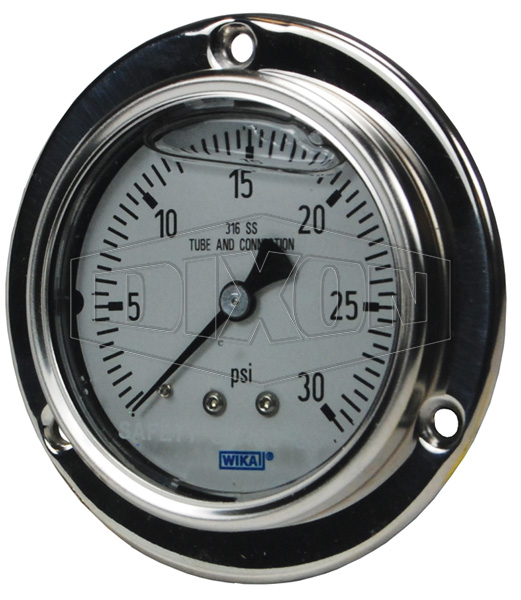 Stainless Panel Builder Gauge, 20 Figure Interval, 2 Minor Gradient