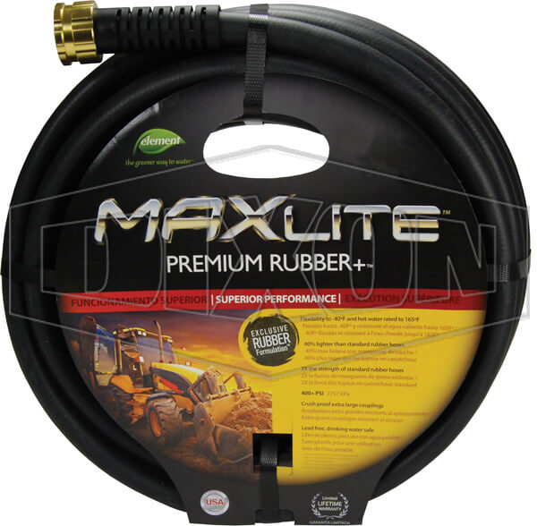 DIXON PGH100 Premium Rubber Hose, Black, Epdm, 5/8 x 100 Ft. Size, -40 To 165 Deg. F | BX7MUV