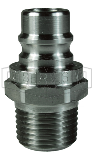 DIXON V6M6-SS-E Unvalved Male Plug, Snap-Tite H/IH Interchange | BX7XBK