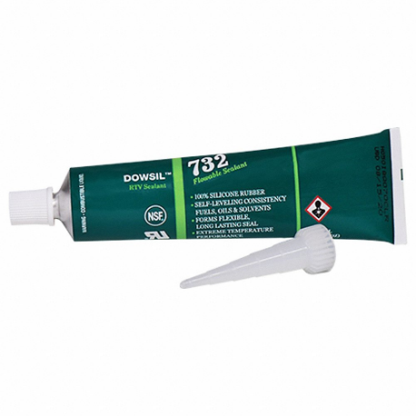 DOW CORNING 3138372 Silicone Sealant, 732, White, 4 Oz, Tube, 501% Or More Elongation Range | CP3UDV 53DC12