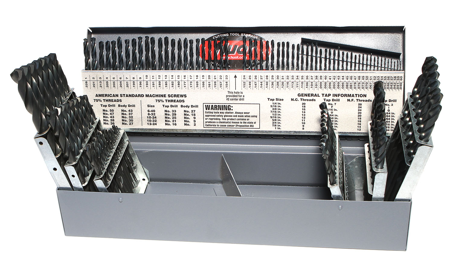 Jobber Length Drill Set, 118 deg., 115 Pcs, Black Oxide