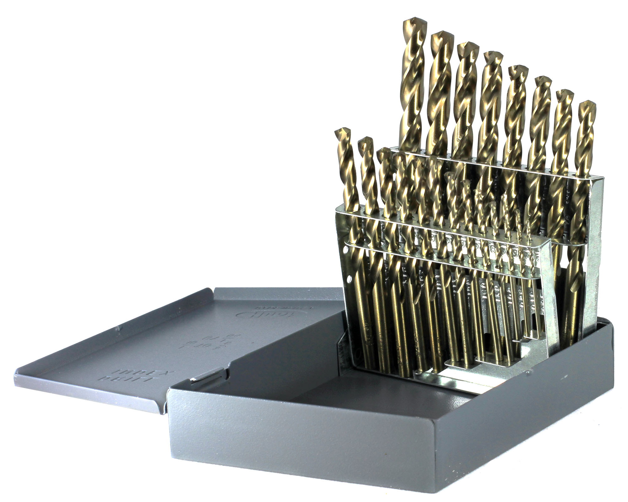 Jobber Length Drill Set, Heavy Duty, 1/16 Inch Min Bit, 3/8 Inch Max Bit, 135 deg., 21 Pcs