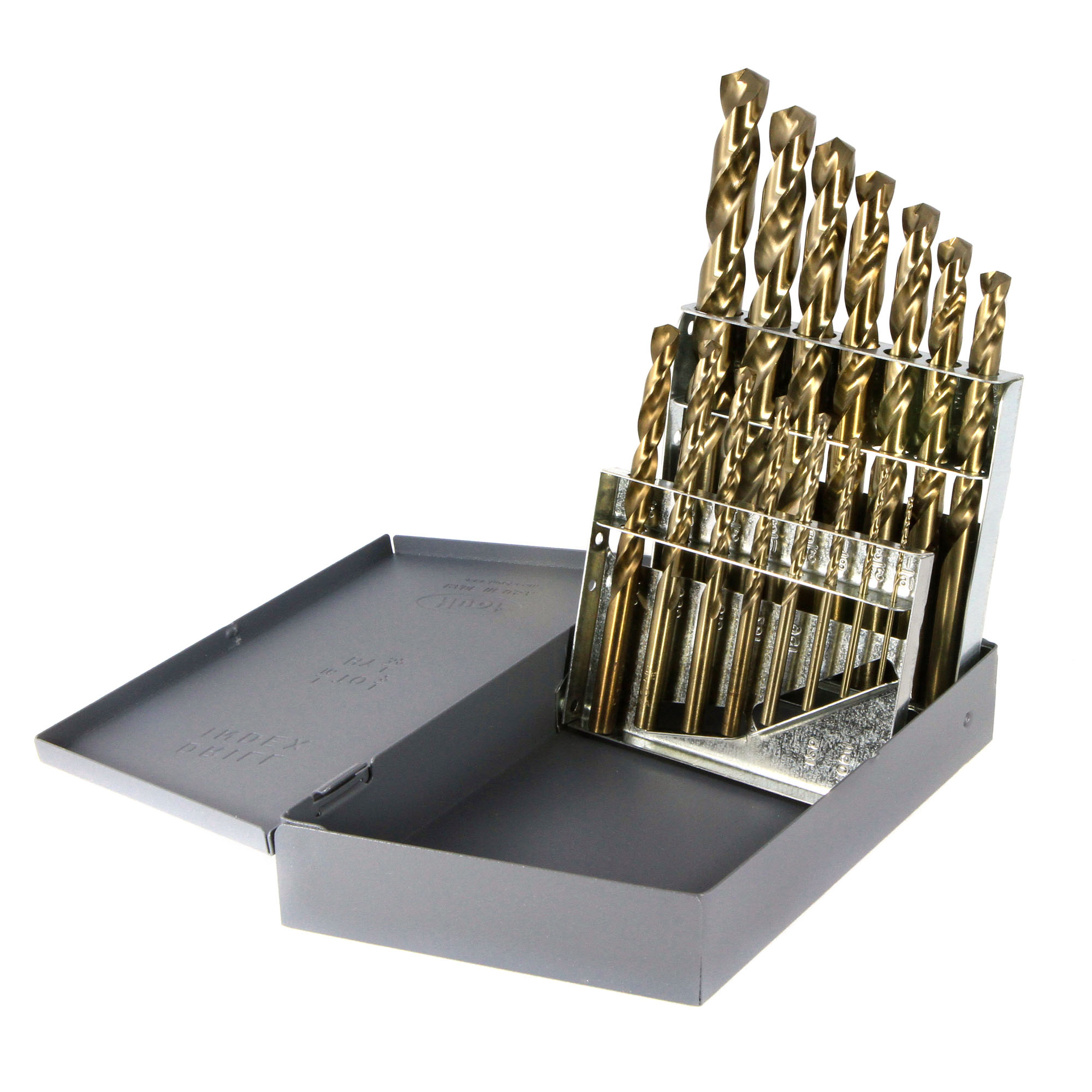 Jobber Length Drill Set, Heavy Duty, 1/16 Inch Min Bit, 1/2 Inch Max Bit, 135 deg., 15 Pcs