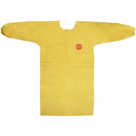 DUPONT QC275BYL2X002500 Chemical Resistant Sleeve Apron, TyChem 2000, Light Duty, Knee, Yellow, 2XL, 25 Pack | CP3VDN 24AG06