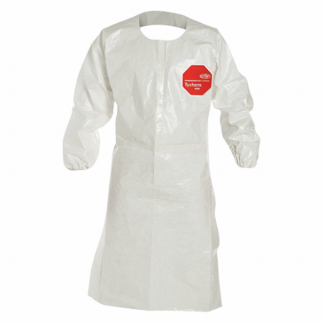 DUPONT SL275TWHMD002500 Chemical Resistant Sleeve Apron, TyChem 4000, Medium Duty, Knee, White, M, 25 Pack | CP3VDX 29EX07