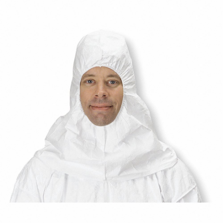Disposable Hood, Light Duty, Eyes/Mouth, White