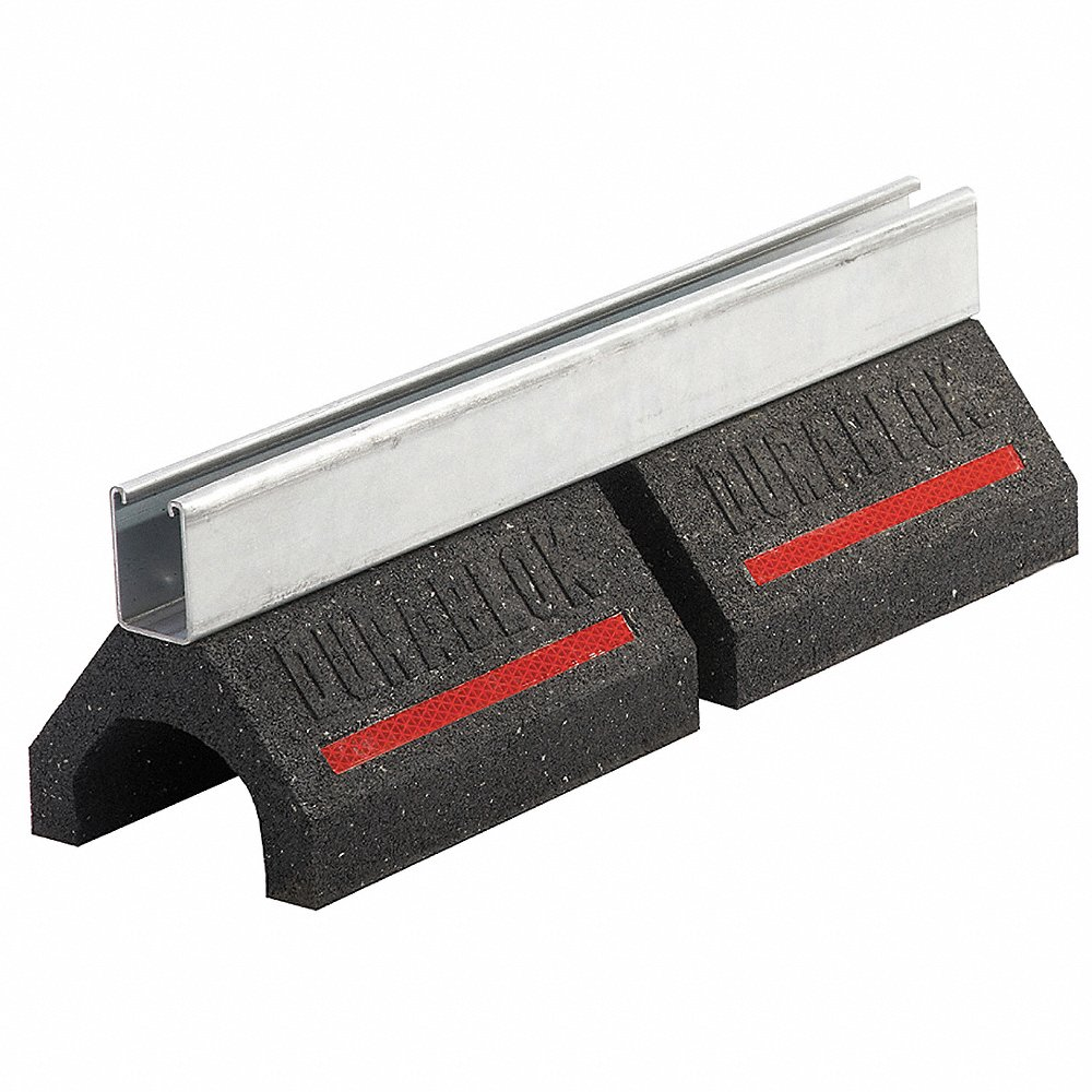 Pipe Support Block, Rubber Base, Electroplated Cast Iron, 6 Inch Lg
