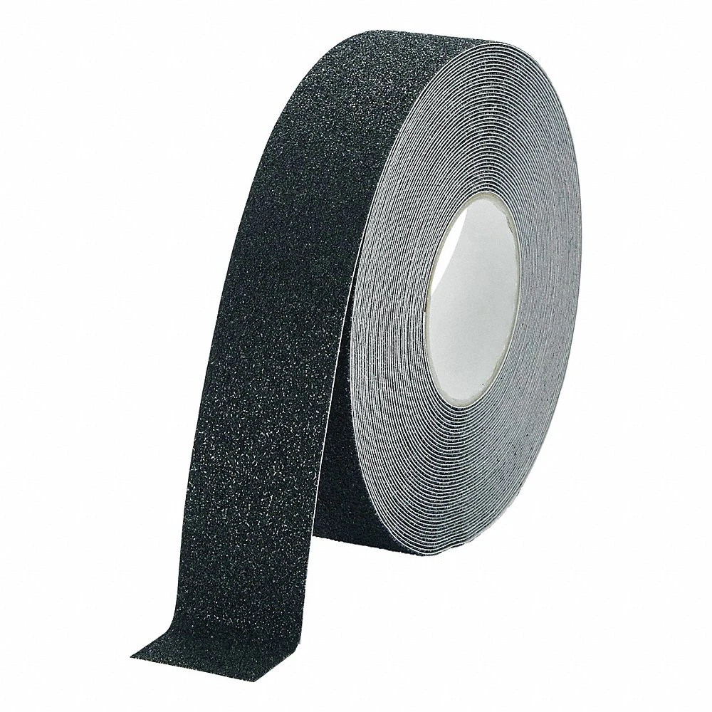 Anti-Slip Tape, Extra-Coarse Abrasive, 36 Grit Size, Solid, Black, 2 Inch x 49 13/64 ft