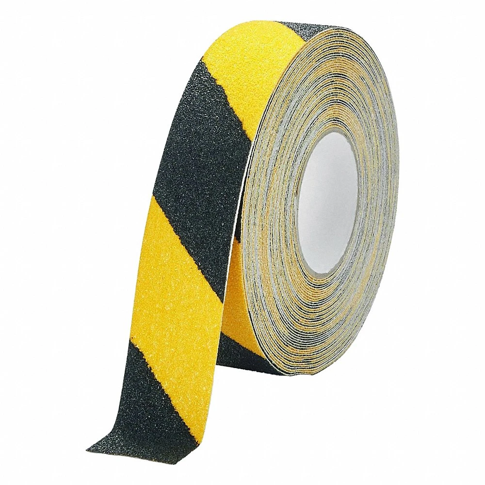 Anti-Slip Tape, Extra-Coarse Abrasive, 36 Grit Size, Black/Yellow, 2 Inch x 49 13/64 ft