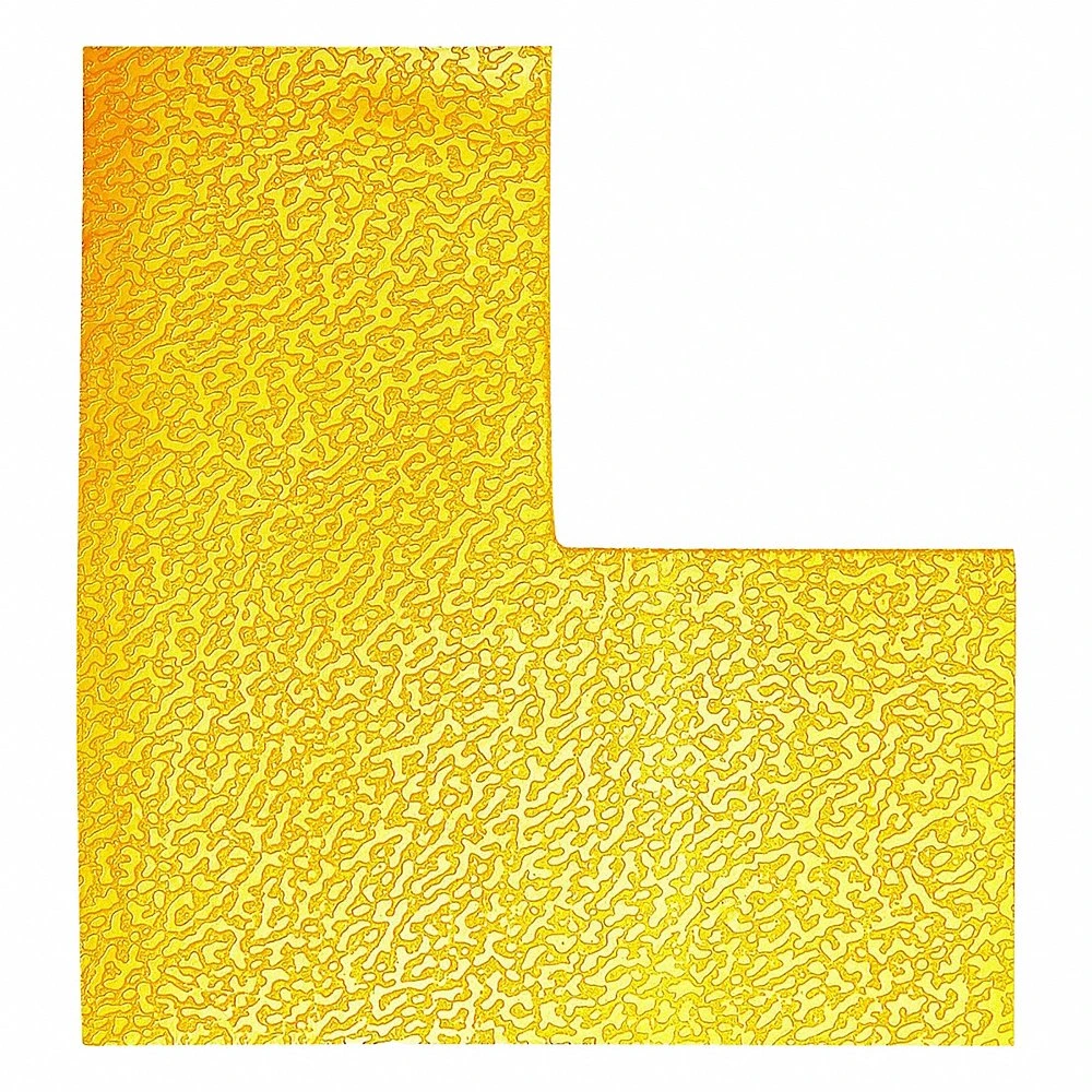 Floor Marking L Shape, Solid, Yellow, 3 15/16 x 3 15/16 Inch, 0.7 mm Tape Thick