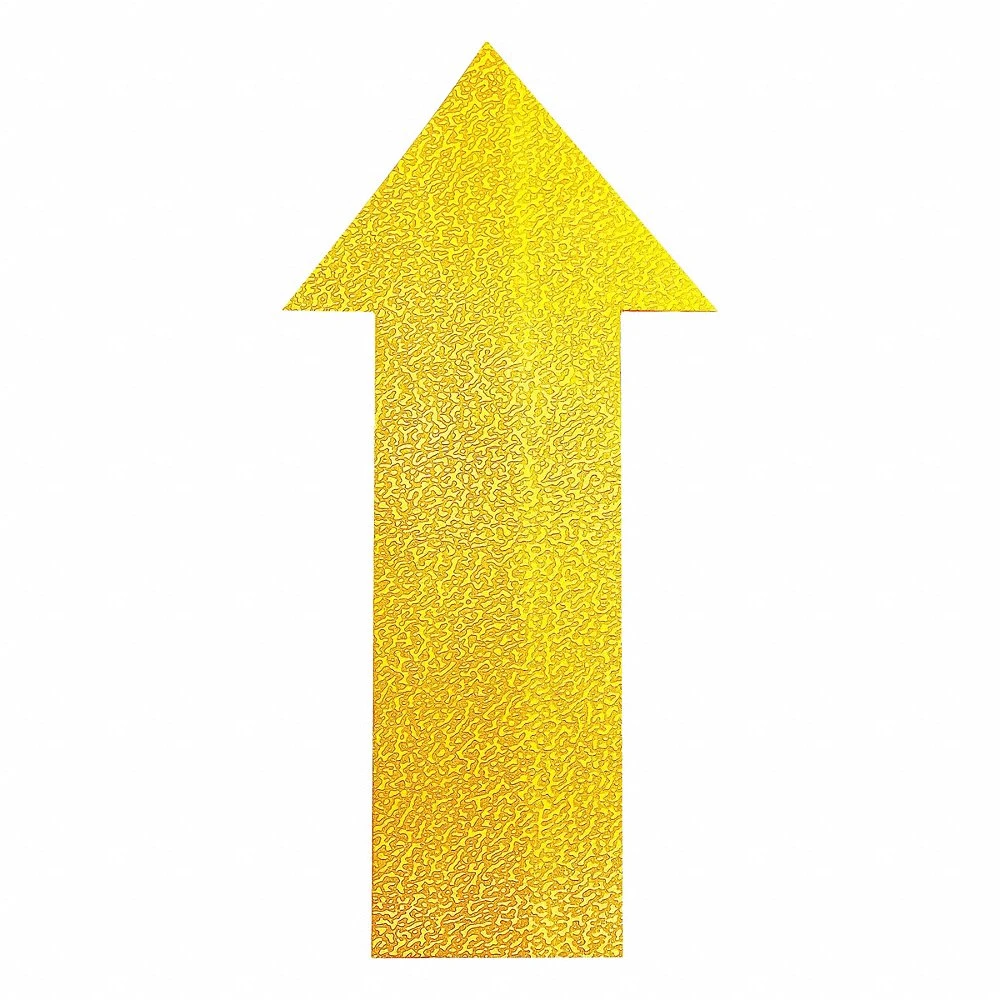 Floor Marking Arrow Shape, Arrow, Solid, Yellow, 3 15/16 x 7 7/8 Inch, 0.7 mm Tape Thick