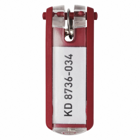 DURABLE 195703 Key Tags, Open/Close, 6 Key Capacity, Key Ring, 1/4 Inch Size Dp, Unfinished, Plastic | CP3XKJ 461N51