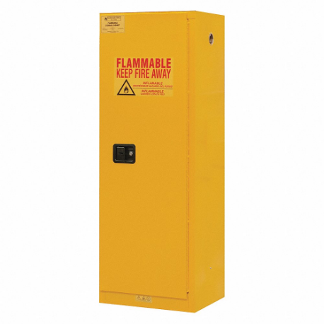DURHAM MANUFACTURING 1022M-50 Flammable Storage Cabinet, Manual, 1 Door, 22 Gallon, Yellow | CF6JDZ