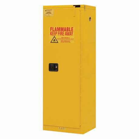DURHAM MANUFACTURING 1022S-50 Flammable Storage Cabinet, Self Close, 1 Door, 22 Gallon, Yellow | CF6JEA