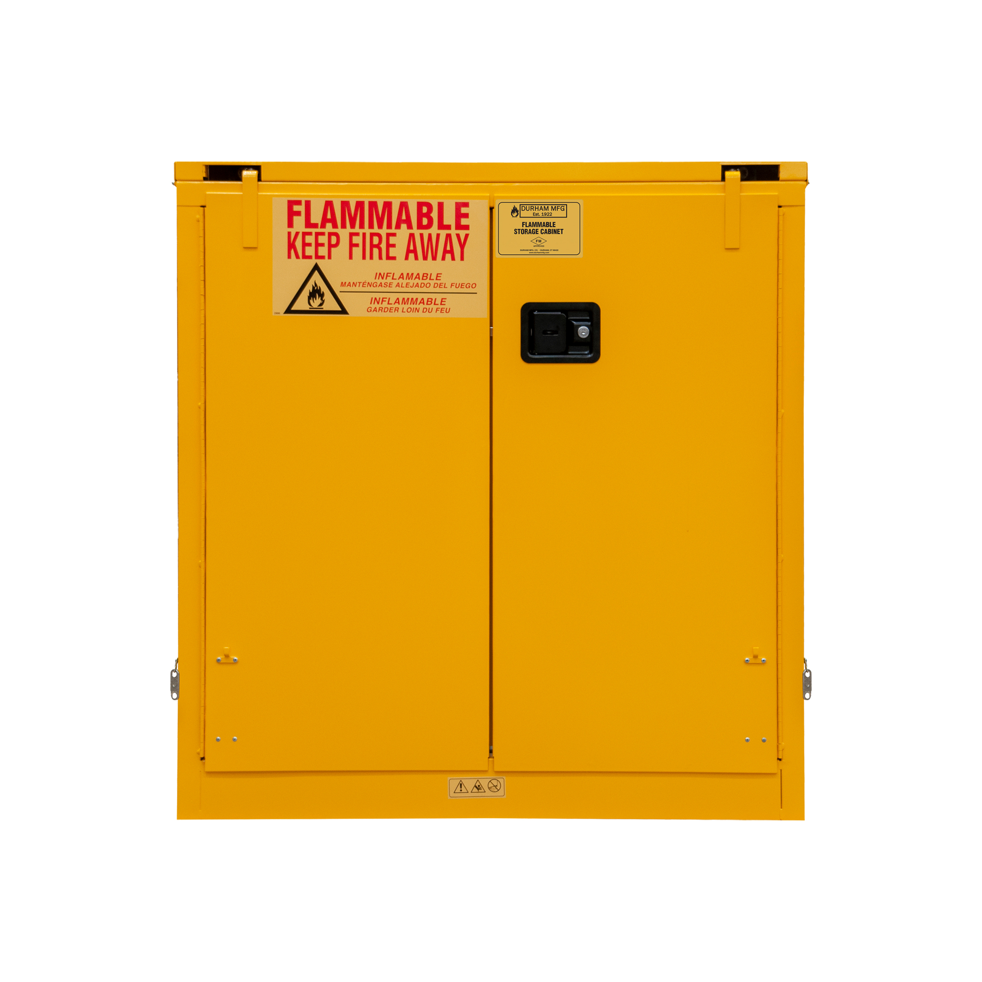 DURHAM MANUFACTURING 1030S-50 Flammable Storage Cabinet, Self Close, 2 Door, 30 Gallon, Yellow | CF6JEL