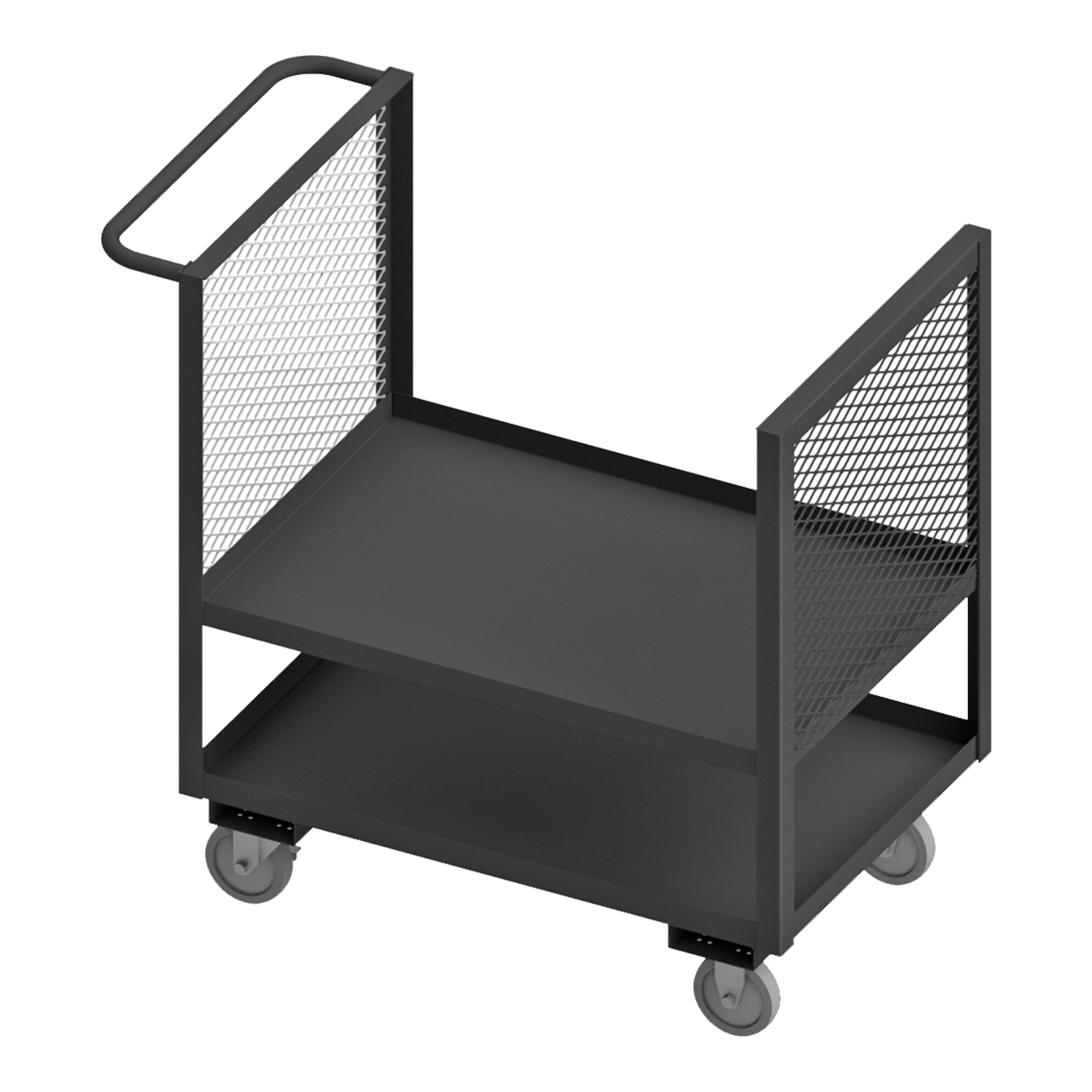 DURHAM MANUFACTURING 2SLT-EX2436-1.2K-95 Mesh Stock Truck, 2 Sided, 2 Shelf, Size 24-1/4 x 42-1/2 x 40-1/8 Inch | CF6JKX