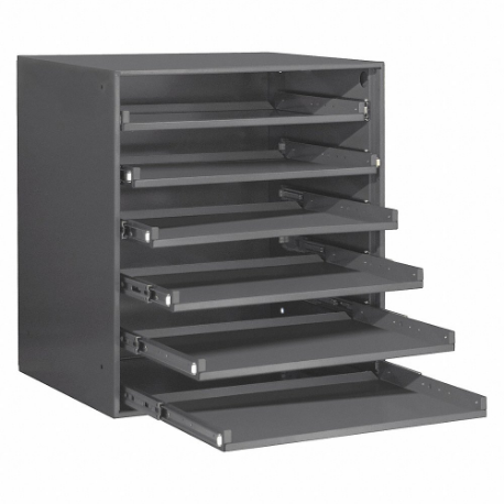 Heavy Duty Bearing Slide Rack, 6 Division, Steel, Gray