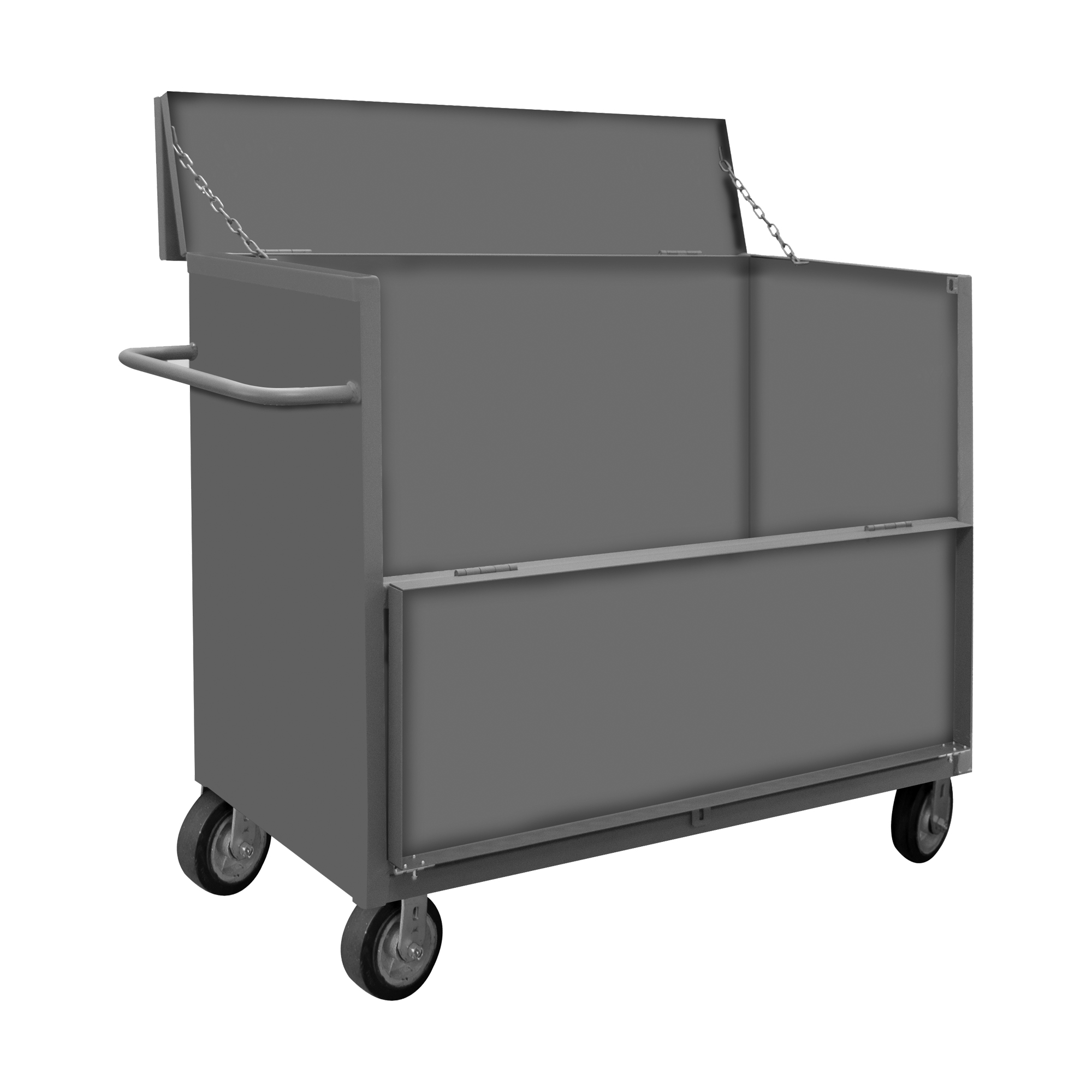 3 Sided Security Box Truck, Drop Gate And Top, Size 30 x 60 Inch