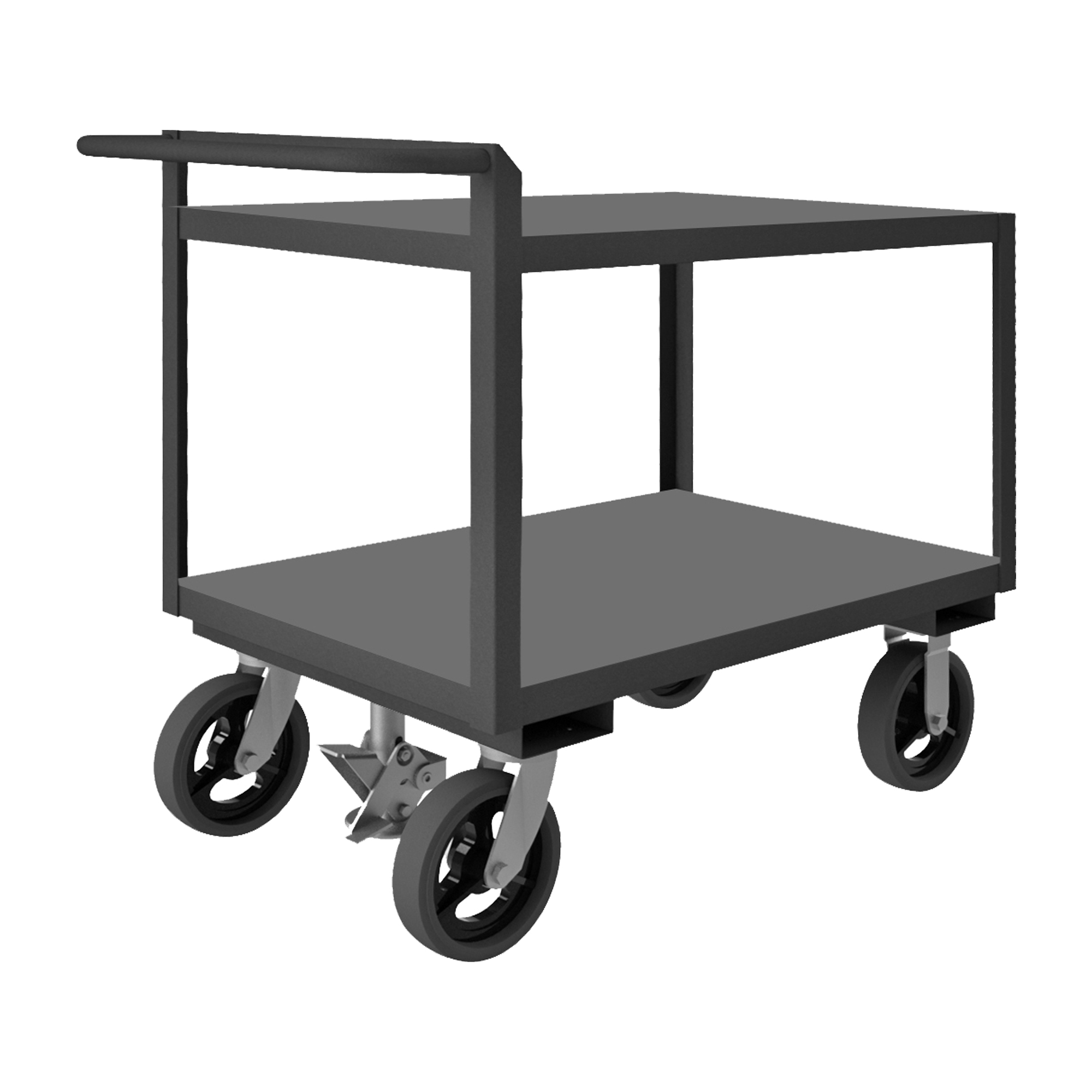 DURHAM MANUFACTURING RSCR243636ALU8MR95 Stock Cart With Push Handle, 4 Shelf, Size 24-1/4 x 42-1/4 x 36 Inch | CF6LUG