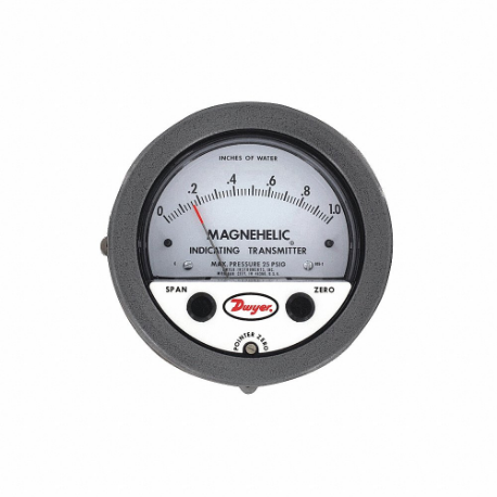 Indicating Transmitter, 0 Pa to 500 Pa, 4 to 20mA DC, Screw Terminals, 5 Inch Size Dia