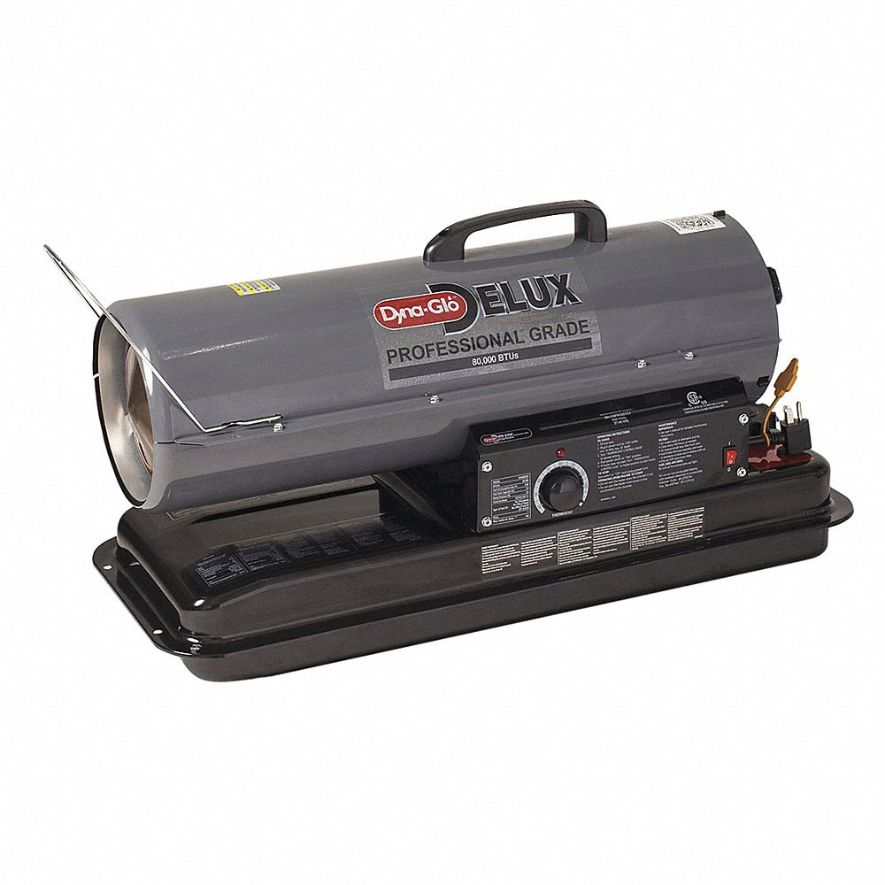 Kerosene Forced Air Heater, 80000 BtuH, Kerosene, 265 cfm, 5.0 gal