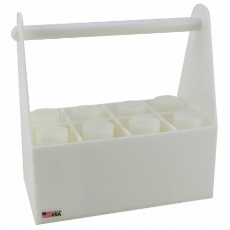 DYNALON 165054 Bottle Carrier, 500mL Bottle, 8 Compartments, High Density Polyethylene, White | CP4ADT 787A39