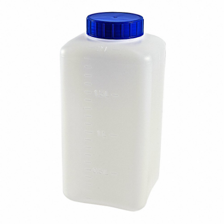 DYNALON 501305-2000 Graduated Rectangular Bottles, 64 oz Labware Capacity English, HDPE, Polyethylene, 5 PK | CP4AEC 787A36