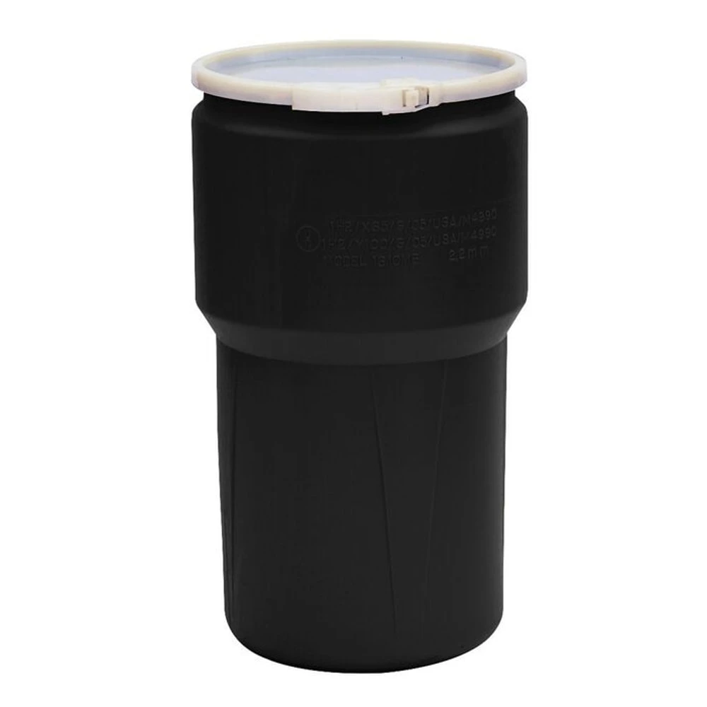 EAGLE 1610BLK Open Head Poly Drum, 14 Gallon, Black with Plastic Lever-Lock Ring | AG8DWX