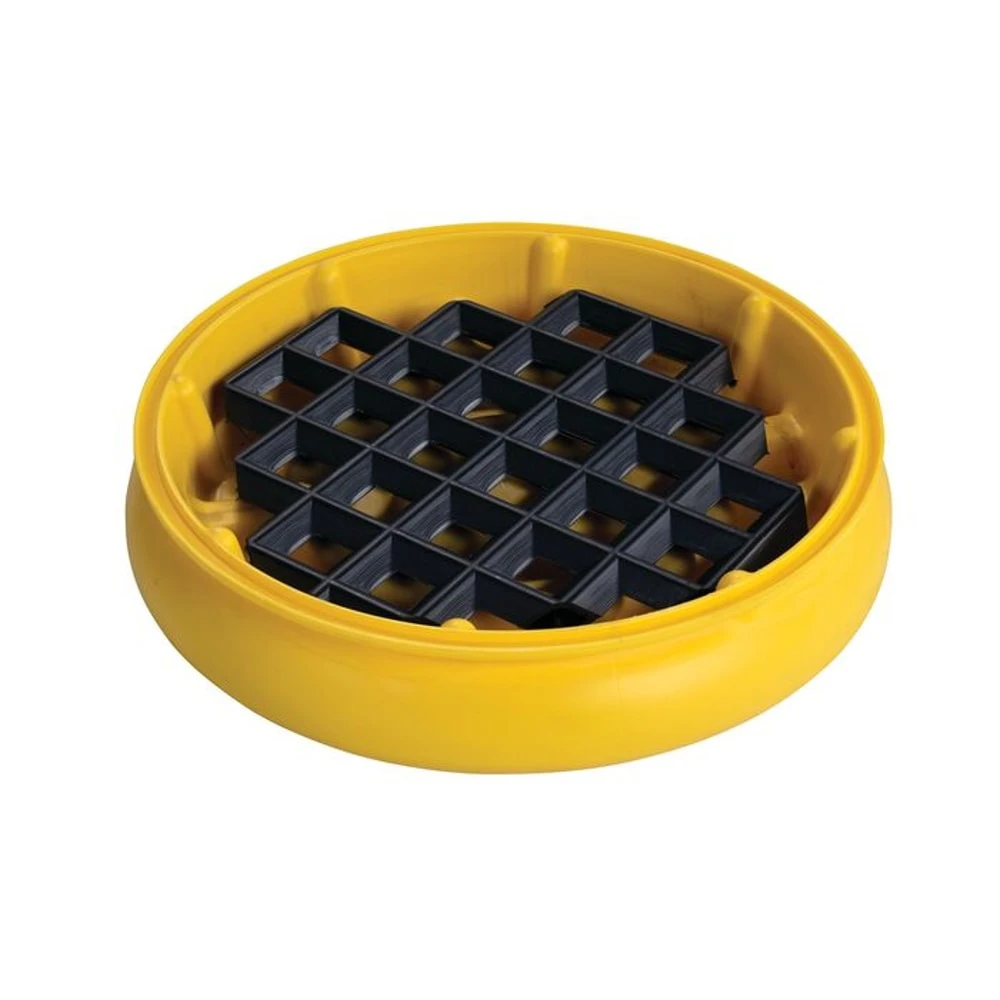 Poly Drum Tray with Grating Black, 31 In, 10 Gallon,