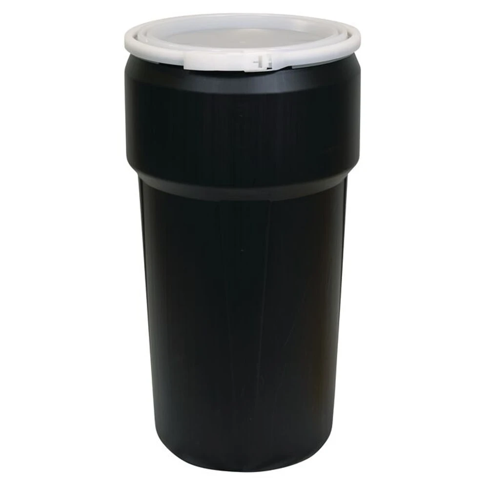 EAGLE 1623BLK Open Head Poly Drum, 20 Gallon, Black with Plastic Lever-Lock Ring | AG8DXA