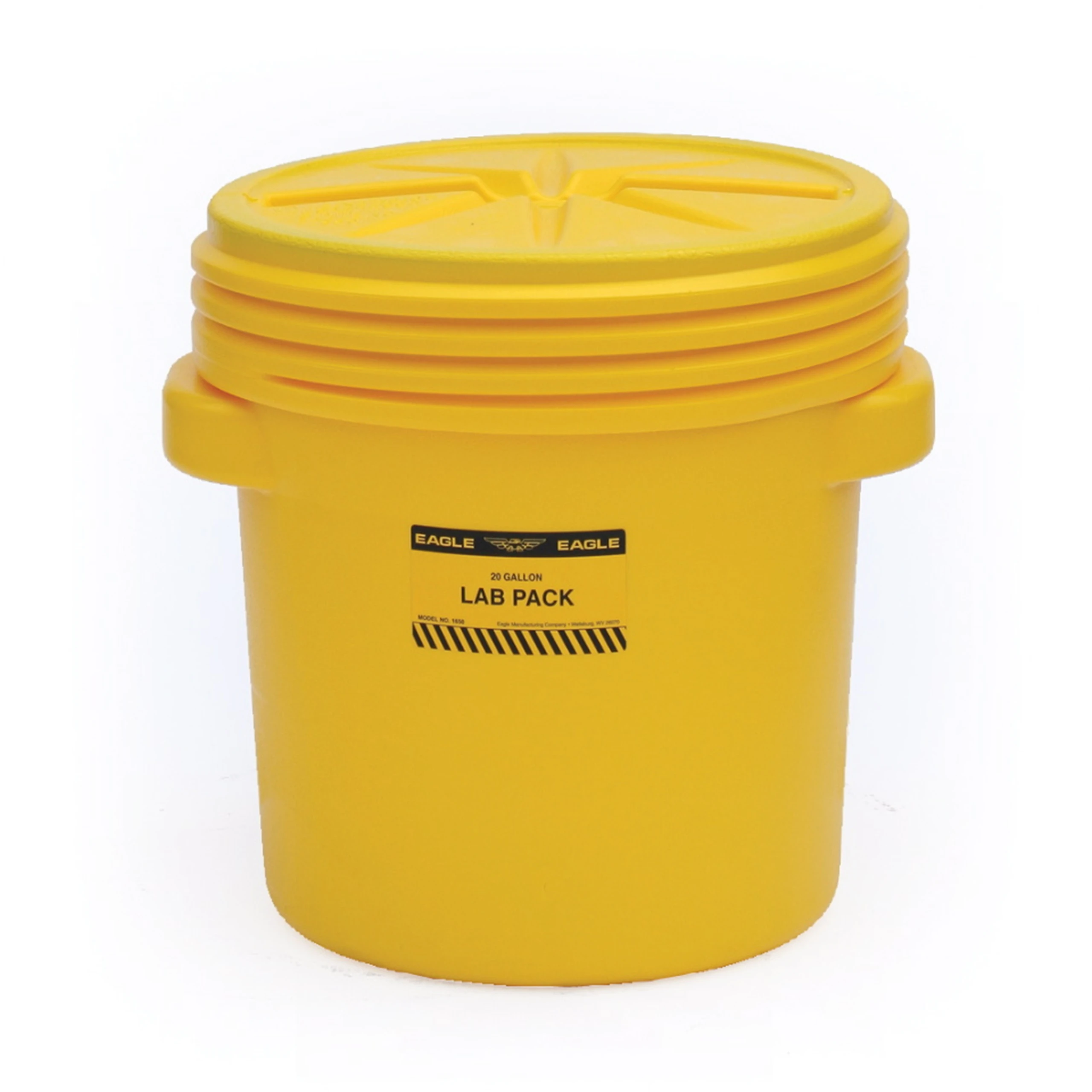 Lab Packs with Screw-On Lid, Yellow, 20 Gallon, 51.8cm x 51.8cm Size