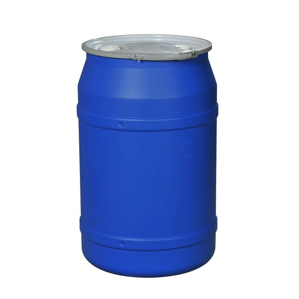 EAGLE 1656MBBG Open Head Poly Drum, 55 Gal, Blue, Metal Lever-Lock Ring Str Sided w/ Bung Lid | AG8DXP