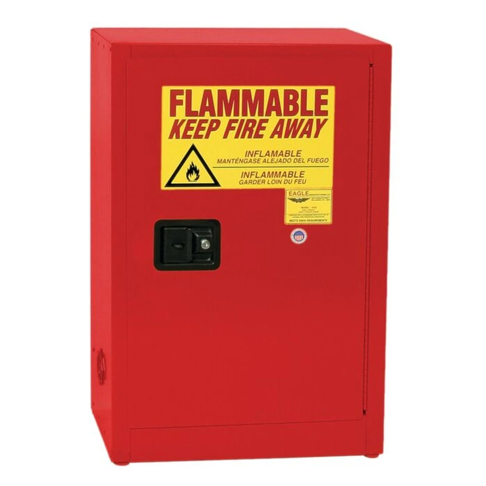 EAGLE 1925XRED Flammable Safety Cabinet, 12 Gal., 23 1/4 Inch x 18 Inch x 35 Inch Size, Red, Manual Close | CE7RXF 55EA71