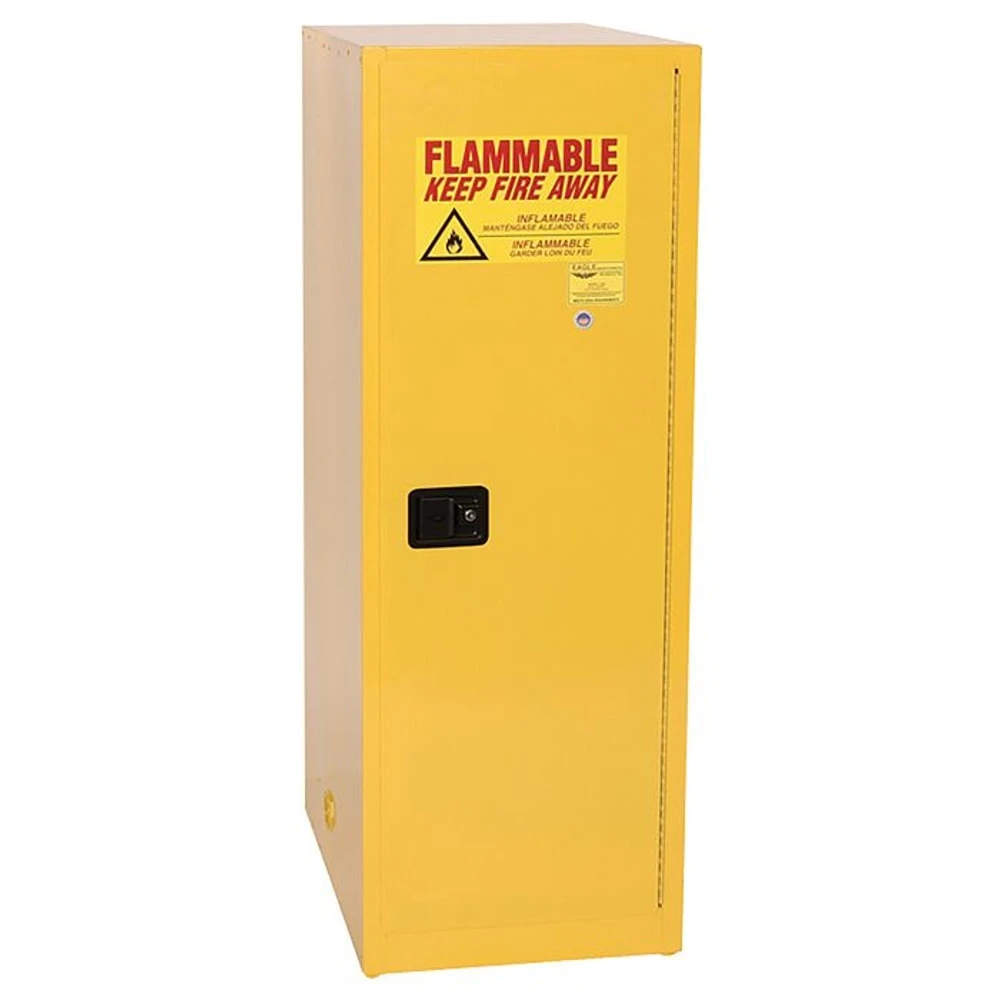 EAGLE 1946X Flammable Safety Cabinet, 48 Gal., 23 Inch x 34 Inch x 65 Inch Size, Yellow, Manual Close | CE7RNK 3BE87