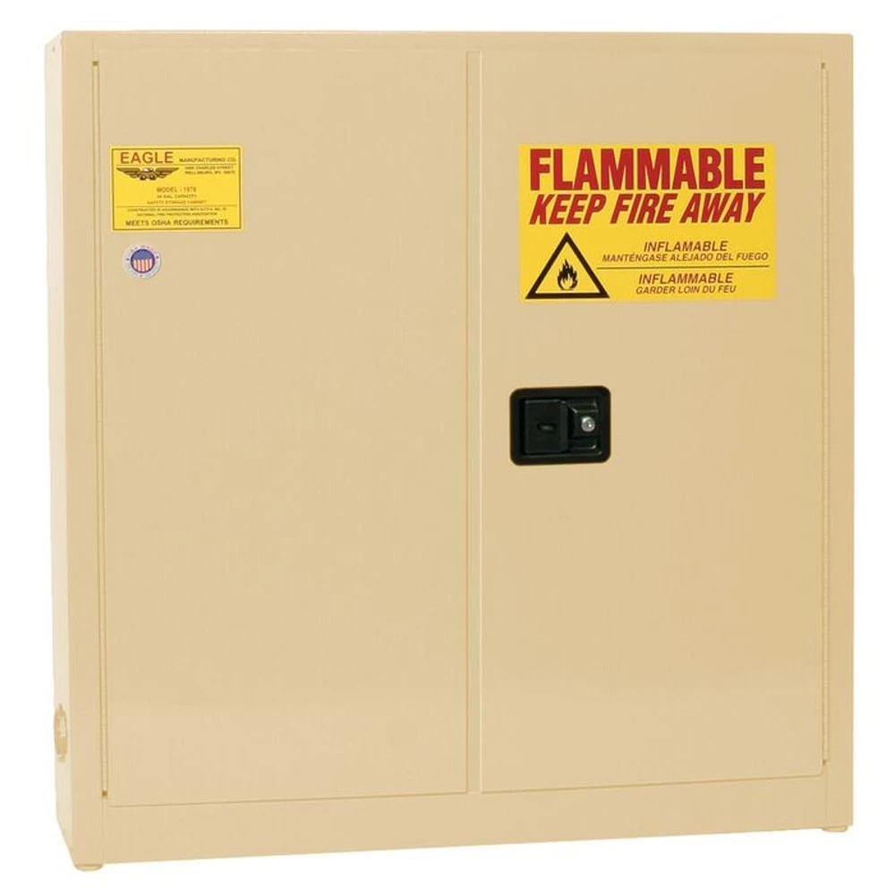 EAGLE 1976XBEI Flammable Liquid Safety Cabinet, 24 Gallon, Wall Mount | CE7RZJ