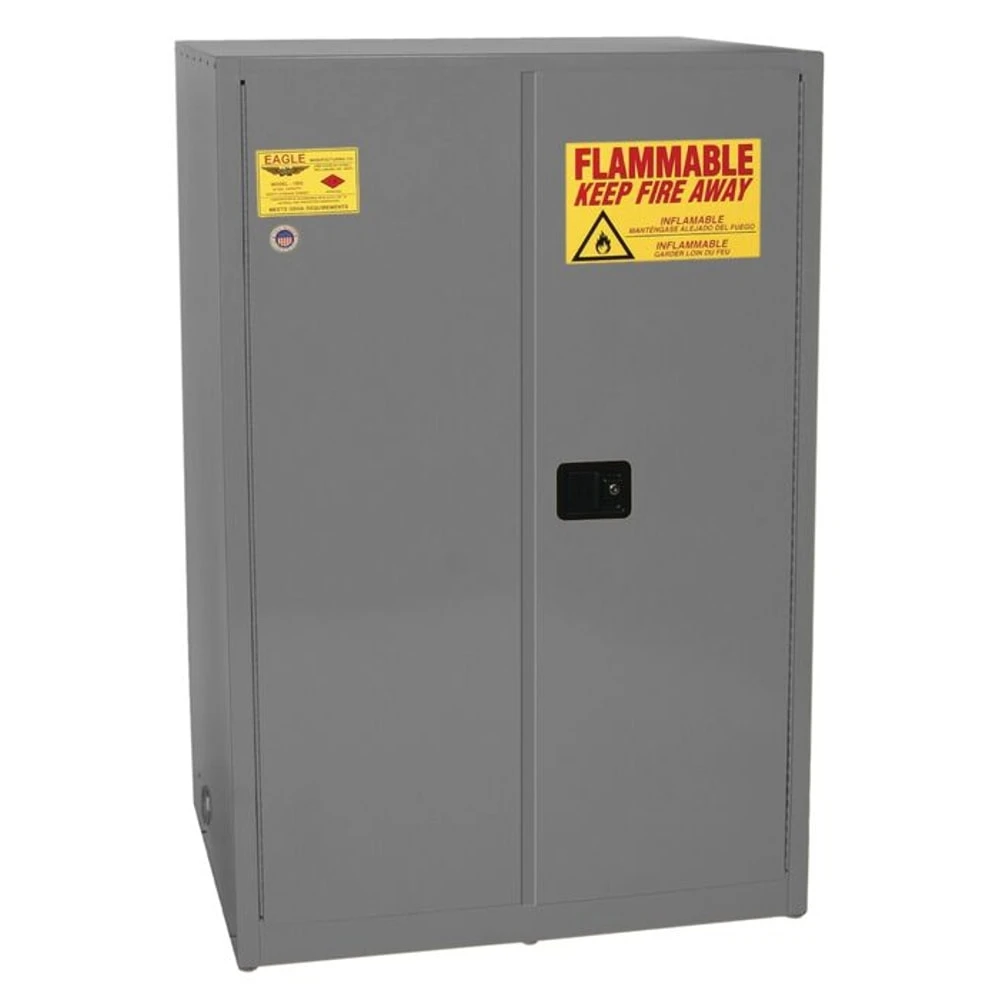 EAGLE 1992XGRAY Flammable Liquid Safety Cabinet, 90 Gallon, Manual Door | CE7RZP