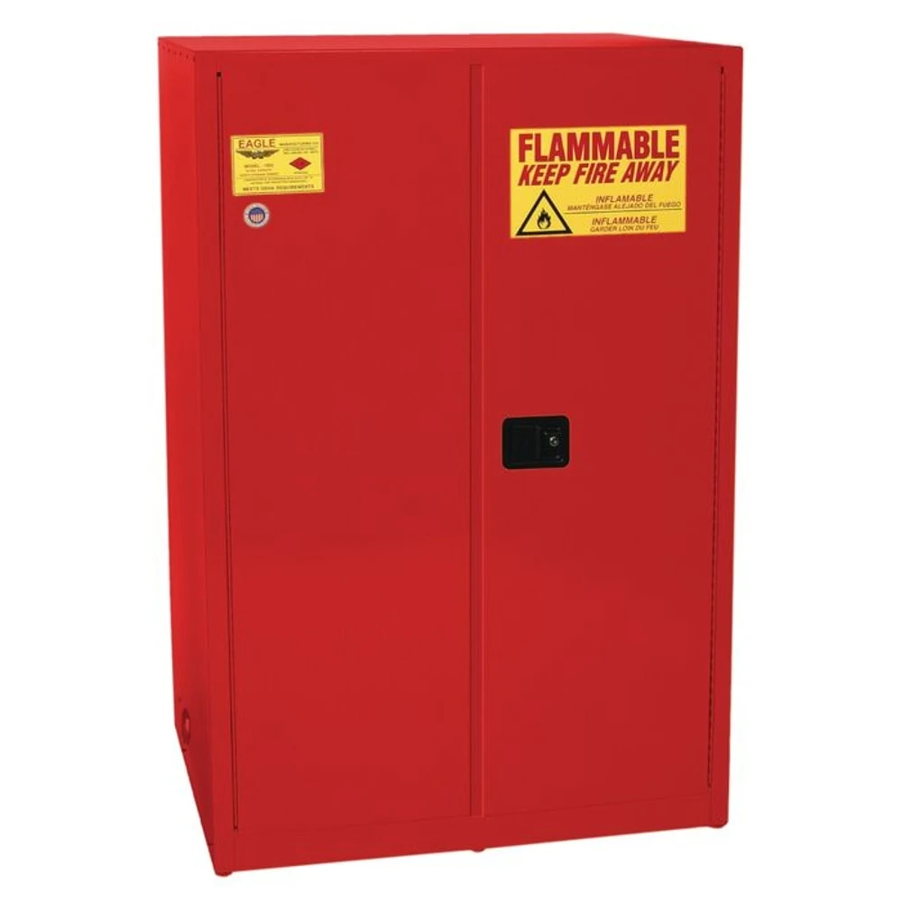 EAGLE 9010XRED Flammable Liquid Safety Cabinet, 90 Gallon, 2 Door Self Close | CE7TAX