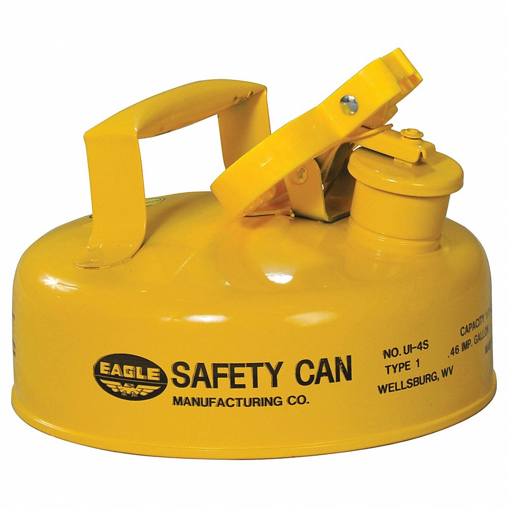 EAGLE UI-4-SY Type I Metal Safety Can, 9 In Dia x 5-5/16 In H, 2 Quart , Yellow | AG8DFQ