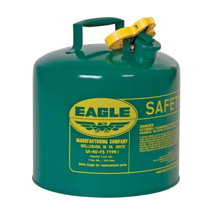 EAGLE UI-50-SG Type I Safety Can 5 Gallon Green 13-1/2in | AC3CZZ 2RNY6