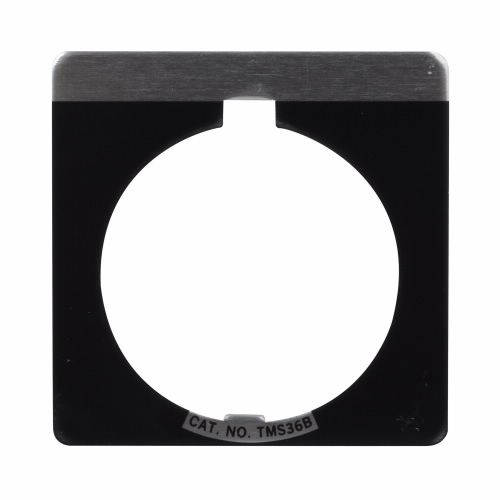 EATON 10250TMS36 Pushbutton Legend Plate Square Legend Plate, Black | BJ4ZTE