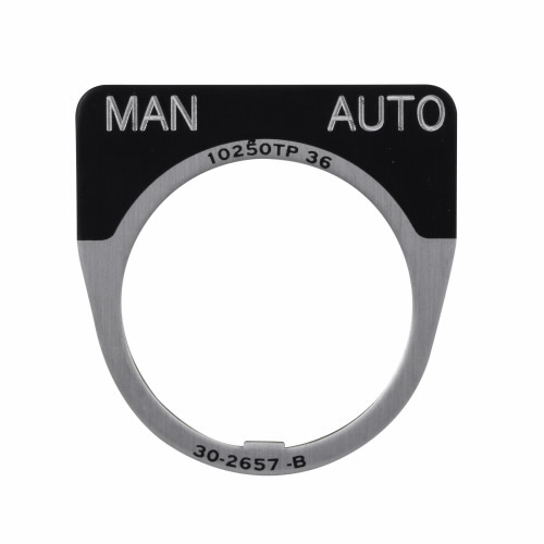 EATON 10250TP54 Pushbutton Legend Plate Plastic, Black, Legend: Up/Off/Down | BJ4ZVQ