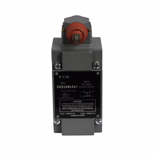 EATON 10316H1007 Hazardous Location Limit Switch, Vertical Roller, 0.44 In, Screw Terminals | BJ6ABW