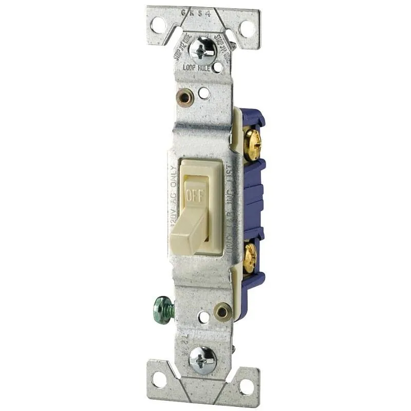 EATON 1301-7V Toggle Switch, 15 A, 120 V, Polycarbonate Housing Material, Ivory | CY6XHG