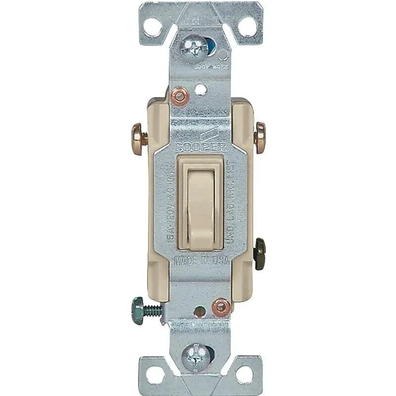 EATON 1303-7V Toggle Switch, 15 A, 120 V, Polycarbonate Housing Material, Ivory | CY7AMR