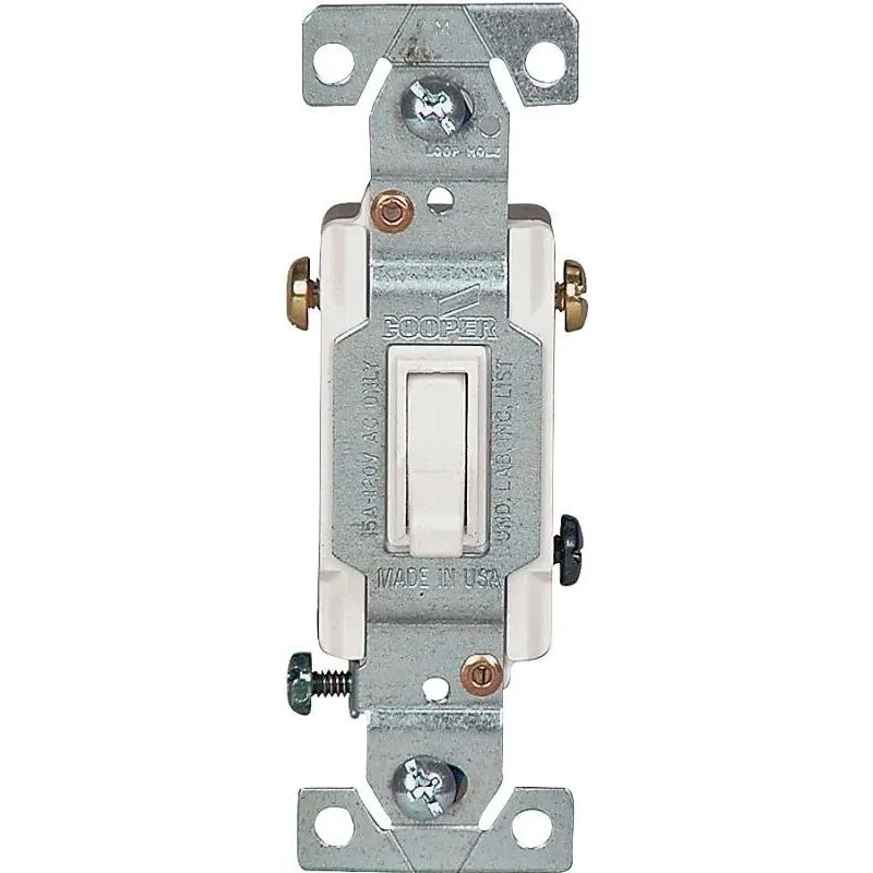 EATON 1303-7W Toggle Switch, 15 A, 120 V, Polycarbonate Housing Material, White | CY6XVD