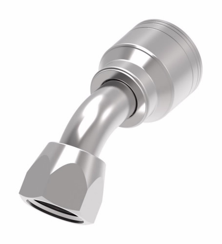 Hydraulic Crimp Fitting, Steel x Steel, 45 Deg., Elbow, JIC x Crimp