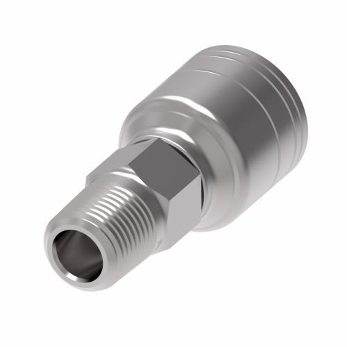 Hydraulic Crimp Fitting, Steel x Steel, Male x Genderless